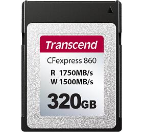 Transcend 320GB CFexpress 860 NVMe PCIe Gen3 x2 (Type B) pamov karta, 1750MB/s R, 1500MB/s W (TS320GCFE860)