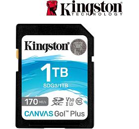 Kingston pamov karta 1TB SDXC Canvas Go Plus 170R C10 UHS-I U3 V30 (SDG3/1TB)