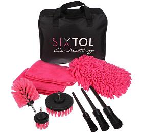 Multifunkn sada nstroj pro itn a myt auta CAR DETAILING PINK 9, 9ks SIXTOL