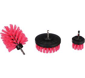 Sada kart na vrtaku pro itn auta CAR DETAILING DRILL BRUSH PINK 3, 3ks SIXTOL