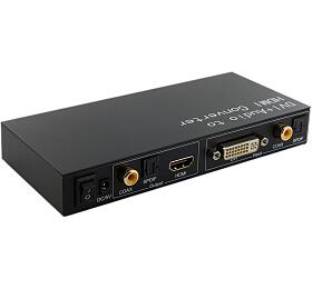 4WORLD 4World Pevodnk DVI + Optical + Coaxial na HDMI (06923)