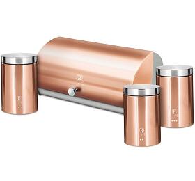 BERLINGERHAUS Chlebovka nerez se sadou 3 ks skladovacch ndob Rosegold Metallic Line BH-6730