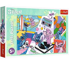 TREFL Puzzle Vzpomnky Lilo&amp;Stitch 100 dlk 41x27,5cm v krabici 29x19x4cm