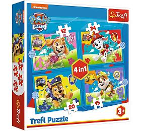 TREFL Puzzle 4v1 tata v bhu Tlapkov patrola/Paw Patrol 28,5x20,5cm v krabici 28x28x6cm