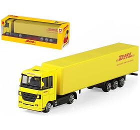 Rappa Auto kamion s nvsem DHL plast 19cm na voln chod v krabice 20x6x4cm