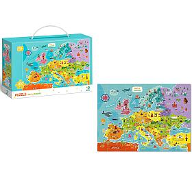 DODO Puzzle Mapa Evropy 64x46cm 100 dlk v krabice 28x18,5x6,5cm