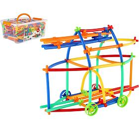 Teddies Stavebnice kreativn ze slmek/brek plast 800ks v plastov krabici 29x12x20cm