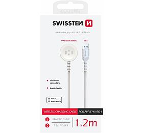 SWISSTEN OPLETEN MAGNETICK KABEL PRO APPLE WATCH KOVOV, USB-A 1.2 M BL