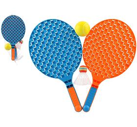 Teddies Sada na soft tenis 2 plky plast 40cm + mek, koek v sce