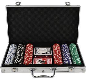 Teddies Poker sada 300ks + karty + kostky v hlinkovm kufku v krabici 40x24x8cm