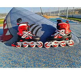 Dtsk inline brusle roztahovac CS310K erven velikost 31-34