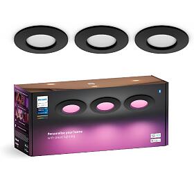 Hue WCA Slim zpustn svtidlo 3x LED 8,3W 790lm 2200-6500K RGB CRI80 9cm kulat IP44, ern Philips HUE