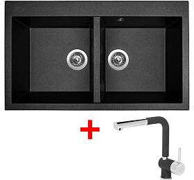 Sinks AMANDA 860 DUO Metalblack + Mix 3 P GR