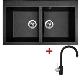 Sinks AMANDA 860 DUO Metalblack + Vitalia GR