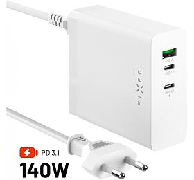 Sov GaN nabjeka FIXED Charging Station s 2xUSB-C a USB vstupem, podpora PD 3.1, 140W, bl