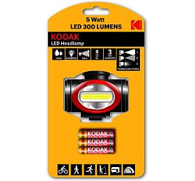 Kodak elovka LED Headlamp 300, 300 Lumen, + 3x AAA Extra Heavy Duty