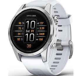 Hodinky s GPS Garmin epix Pro (g2), 42mm Silver Whitestone band