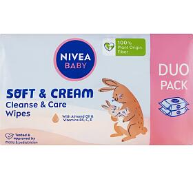 Nivea Baby Soft &amp; Cream istic a peujc ubrousky, 2 57 ks