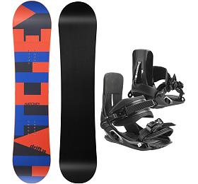 Snowboardov SET Hatchey Drift Junior, 125 + Tactic Junior, XS/S, black