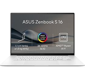 Asus ASUS Zenbook S 16 OLED / UM5606WA / AI9-HX370 / 16&quot; / 2880x1800 / T / 32GB / 2TB SSD/AMD int/W11P/White/2R (UM5606WA-OLED225X)