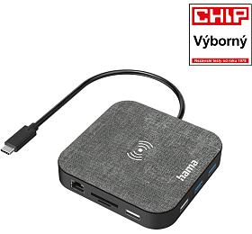 Hama USB-C hub Connect2QiCharge, bezdrtov nabjen, 12 pipojen