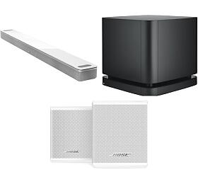 SET Soundbar BOSE Smart Ultra, bl + Subwoofer Bose Bass Module 500, ern + Reproduktory Bose Surround Speaker, bl