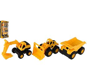 Teddies Auto stavebn 3ks plast 12cm na voln chod v krabice 14,5x30x7cm