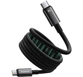 Magnetický kabel Baseus Tungsten Gold USB-C/USB-C 1m 100W černý