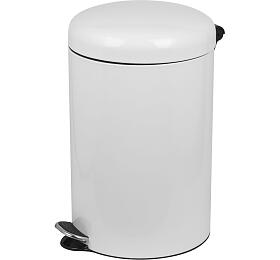 Pedálový odpadkový koš Doman Freedom Fresh 20 l, lakovaná ocel, bílá