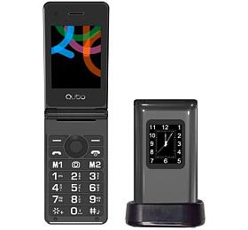 Mobiln telefon QUBO, QUBO X-28 BK, TLF LCD displej, fotoapart, bluetooth, tlatko SOS, USB-C