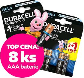 VHODN SET 8ks AAA bateri DURACELL Turbo MAX