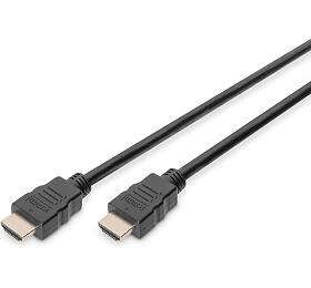 Digitus Pipojovac kabel HDMI High Speed, typ A M/M, 1,0 m, Ultra HD 60p, zlat, bl (AK-330107-010-S)