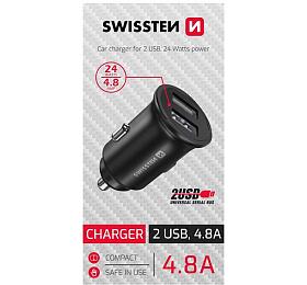 SWISSTEN CL ADAPTR 2x USB 4,8A METAL ERN (SAMOPRODAVA)