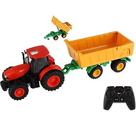 Teddies Traktor Zetor RC s valnkem plast 42cm 2,4GHz dobjec pack + baterie se zvukem v krabici