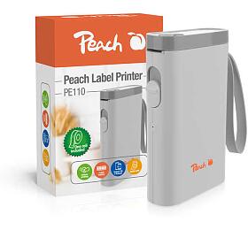 PEACH PE110 - tiskrna samolepcch ttk, nabjec, bl (PE110-w)