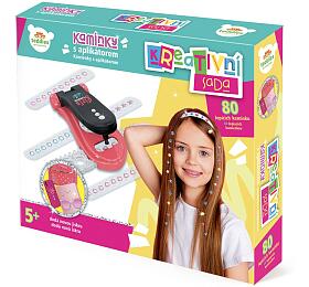 Teddies Tpytiv kamnky nejen do vlas s apliktorem plast 6x12cm s doplky v krabice 22x18,5x4,5cm