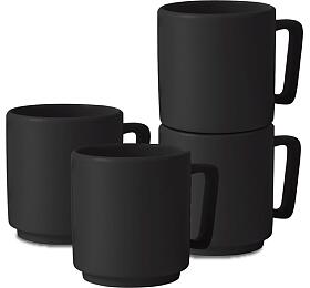 BERLINGERHAUS Sada hrnk 4 ks 300 ml Matte Black Collection BH-10014