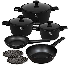 Sada ndob s titanovm povrchem BerlingerHaus 10 ks BH-8197, Matte Black Collection