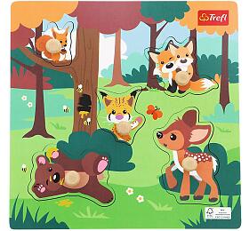 TREFL Vkldaka/Puzzle deskov obrysov zvtka lesn 22x22cm ve flii 18m+