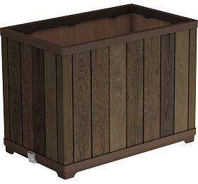 KETER Květináč DECO RECTANGLE TALL WALNUT