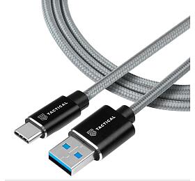 Tactical Fast Rope Aramid Cable USB-A/USB-C 0.3m Grey
