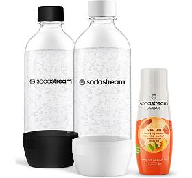 Set Lhev SodaStream Jet 2x1l Black/White + Pchu SodaStream Ledov aj broskev 440 ml