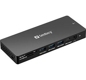 Sandberg USB-C 13-v-1 DockingStation Pro, HDMI+DP+VGA+USB+SD+Ethernet (100 W) (136-61)