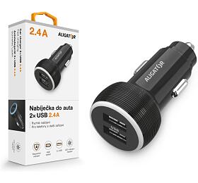 Nabjeka do auta ALIGATOR, 2xUSB 2,4A, originln ern