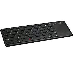 C-TECH klávesnice WLTK-01, bezdrátová s touchpadem, černá, USB