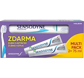 Sensodyne zubn pasta Extra Whitening 2x75 ml + zubn kartek, 150 ml