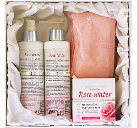 Vivaco Rose Water drkov sada pleov istc voda 200 ml + tlov mlko 200 ml + hydratan pleov krm 50 ml