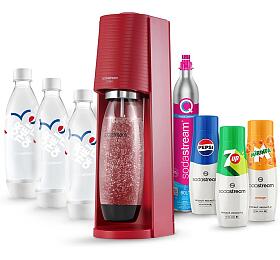 SET Vrobnk sody SodaStream Terra Red + Lhev SodaStream FUSE 3 x 1l pepsi love, bl + Sirup Sodastream Pepsi 440 ml + 7UP 440 ml + Mirinda 440 ml