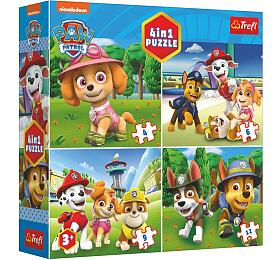 TREFL Puzzle 4v1 Tlapkov patrola/Paw Patrol 18,5x16cm v krabici 20x20x5cm