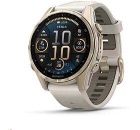 Garmin fenix 8  43 mm, AMOLED, Sapphire, Soft Gold / Fog grey se silikonovm emnkem, EU (010-02903-11)